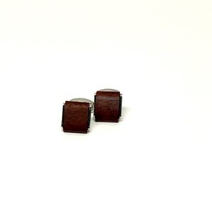 VIILOCK Mens Square Wood Cufflinks